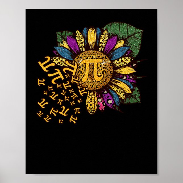 Affiche Jour Pi tournesol 3,14 Numéro Symbole Math Science (Devant)