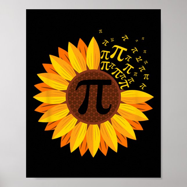 Affiche Jour Pi Tournesol Pi Numéro Symbole Math Thème Sci (Devant)