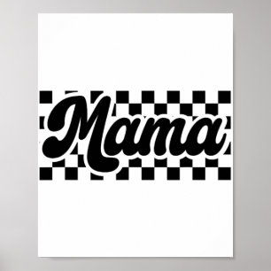 Affiche Jour pour maman Retro Vintages femmes À damiers ma