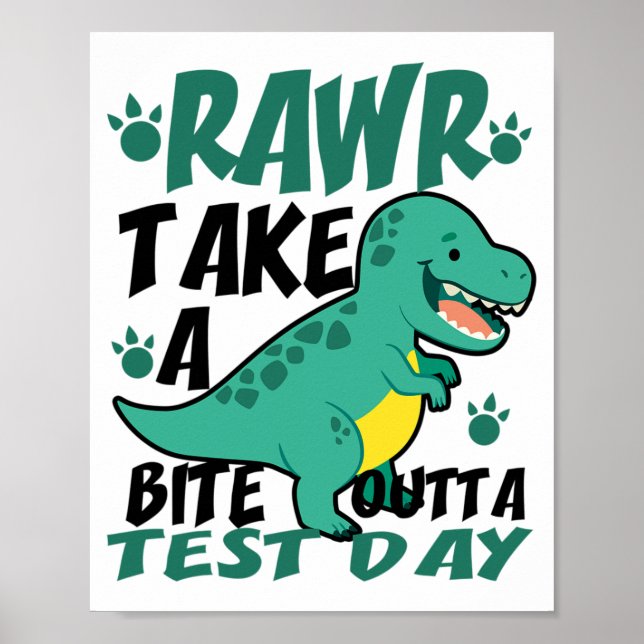 Affiche Jour T-rex Funny Étudiant Enseignant Dinosaur Test (Devant)