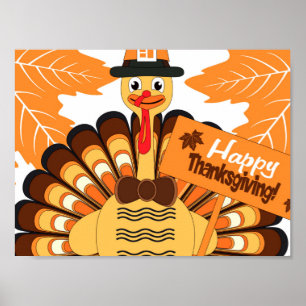Affiche Jour Turquie de bon thanksgiving