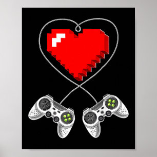 Affiche Jour Vidéo Contrôleur Coeur Gamer Cadeaux Garçons