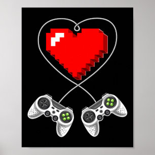 Affiche Jour Vidéo Contrôleur Coeur Gamer Cadeaux Garçons