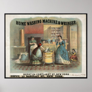 AFFICHE JOUR VINTAGE 1869 DE BLANCHISSERIE