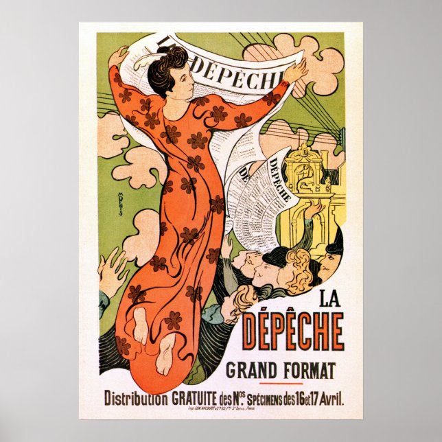 Affiche Journal Art nouveau de la Belle Epoque vintage (Devant)