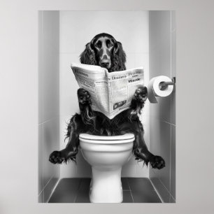 Affiche Journal de lecture de chien sur Toilet