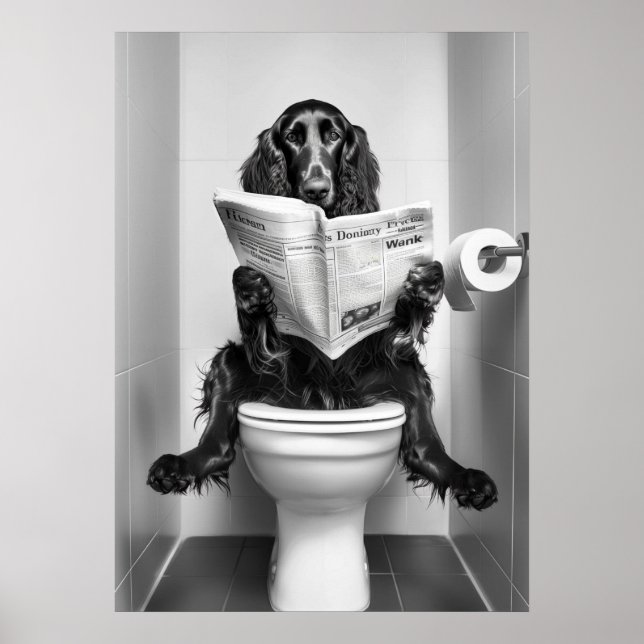 Affiche Journal de lecture de chien sur Toilet (Devant)