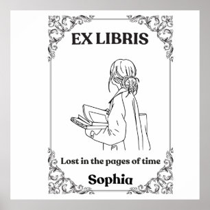 Affiche Journal de lecture personnalisé Dark Academia Ex L