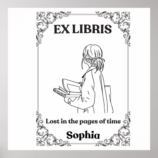 Affiche Journal de lecture personnalisé Dark Academia Ex L (Devant)