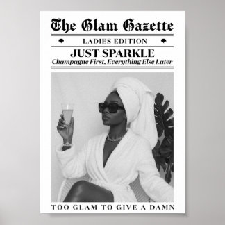 Affiche Journal glamour femme noire salle de bain décorati