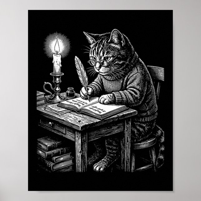 Affiche Journal intime de chat vintage (Devant)