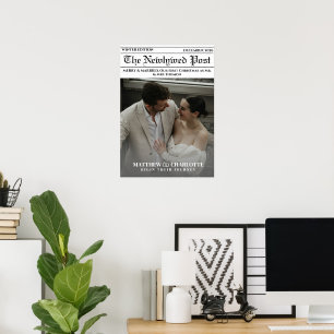 Affiche Journal Mariée et Heureuse Photo Jeunes mariés