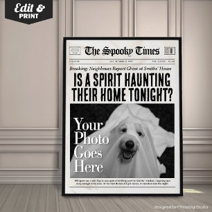 Affiche Journal mural personnalisé Halloween Alerte de fan