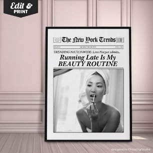 Affiche Journal personnalisé tendance Imprimé Mieux tard 