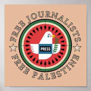 Affiche Journalistes libres Palestine libre