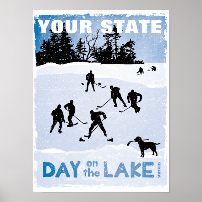 Affiche Journée customisée de hockey sur le lac Pond Hocke (Devant)
