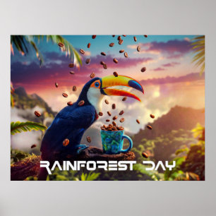 AFFICHE JOURNÉE DE LA FORÊT TROPICALE - TOUCAN