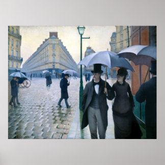Affiche Journée de la Pluie de Paris par Gustave Caillebot