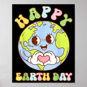 Affiche Journée de la terre cœur journée de la terre garço