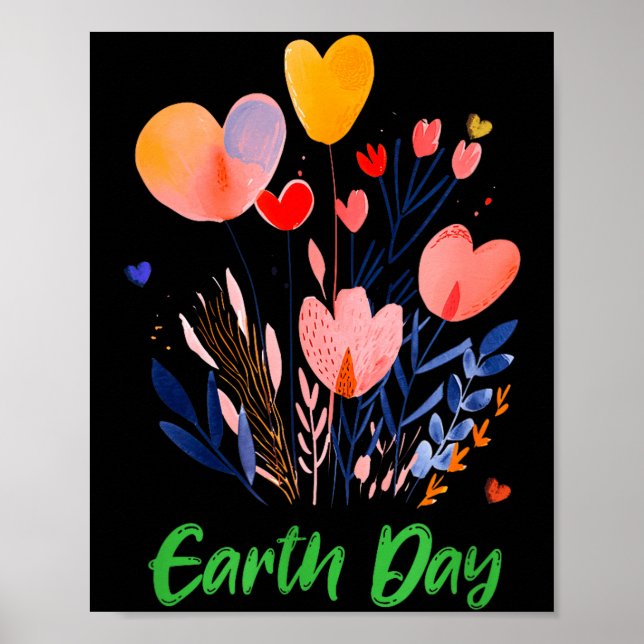 Affiche Journée de la Terre planète verte sensibilisation  (Devant)