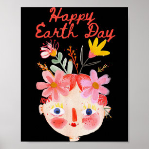 Affiche Journée de la Terre planète verte sensibilisation