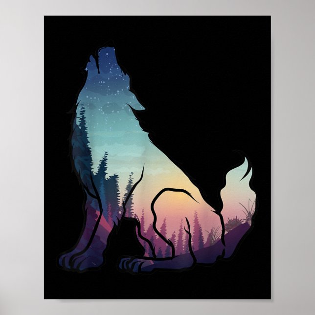 Affiche Journée de la Terre Silhouette de loup Protection  (Devant)