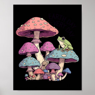 Affiche Journée de la Terre tous les jours joli crapaud su
