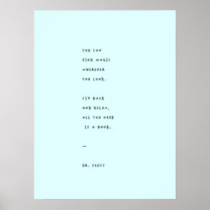 Affiche Journée de lecture bleue avec la citation du Dr Su