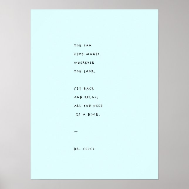 Affiche Journée de lecture bleue avec la citation du Dr Su (Devant)