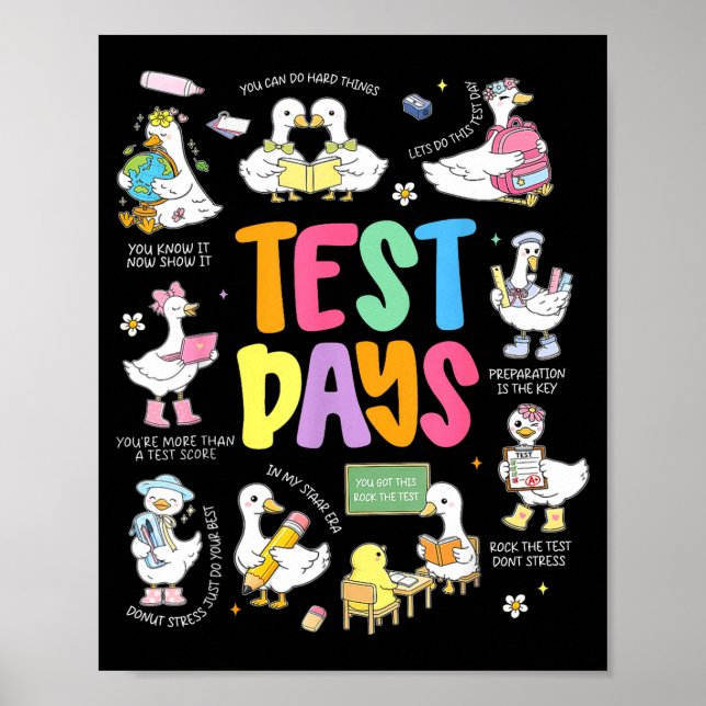 Affiche Journée de test drôle d'oie Jour de test STAAR Ens (Devant)