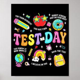 Affiche Journée de test mignonne professeur élève école ba