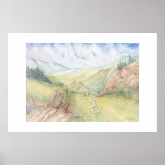 Affiche Journée d'été dans les montagnes