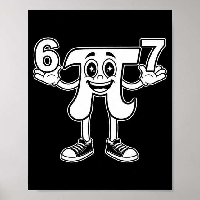 Affiche Journée drôle 3.14 symbole 67 mème blague mathémat (Devant)