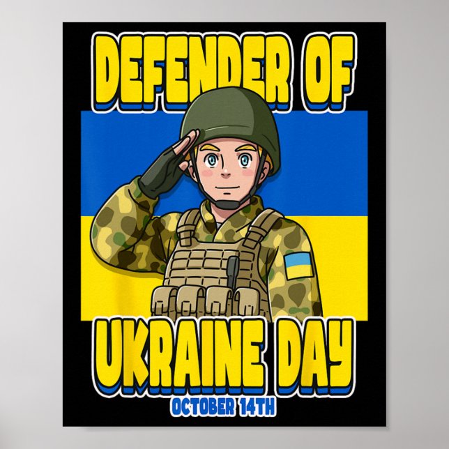 Affiche Journée du défenseur de l'Ukraine le 14 octobre (Devant)