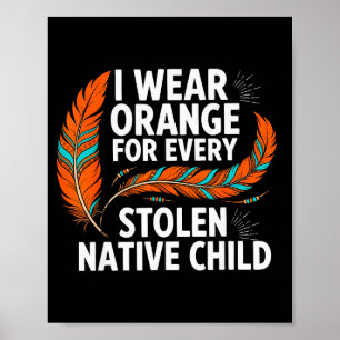 Affiche Journée d'unité orange chaque enfant femmes amérin