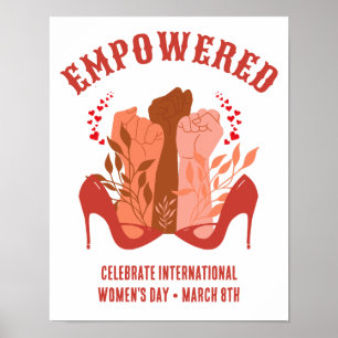 Affiche Journée internationale des femmes EMPOWERED Poings