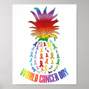Affiche Journée mondiale contre le cancer Citation Ananas