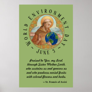 Affiche Journée mondiale de l'environnement et Saint Franç