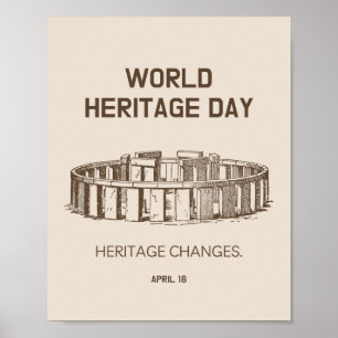 Affiche Journée mondiale du patrimoine 2023 Changements du