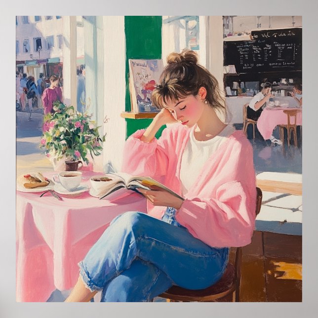 Affiche Journée rêveuse au café cosy : Art charmant (Devant)