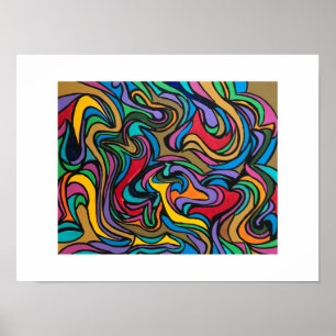 Affiche Journée venteuse - Peinture acrylique abstraite