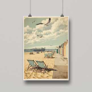 Affiche Journées ensoleillées à Brighton – Côte britanniqu
