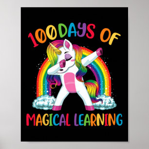 Affiche Jours D'Apprentissage Magique Dabbing Unicorn Girl