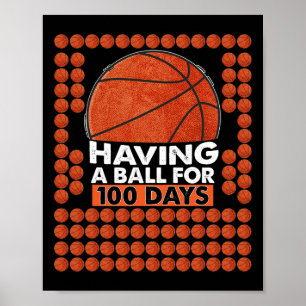 Affiche Jours De Basketball Scolaire 100E Jour Ballons Pou