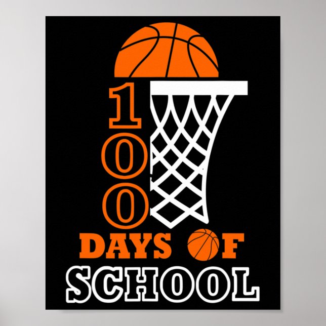 Affiche Jours De Basketball Scolaire Enfants 100e Jour De  (Devant)