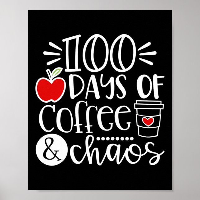 Affiche Jours De Café Chaos Professeur Heureux 100 Jours D (Devant)