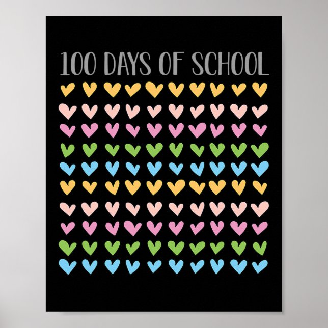 Affiche Jours De Coeurs D'École 100ème Vintage Professeur  (Devant)
