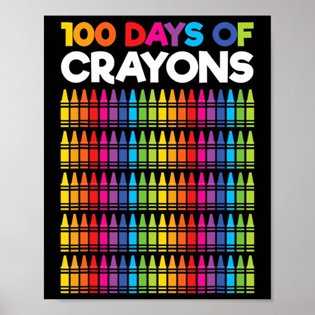 Affiche Jours De Crayons Pour Filles Enfants 100e Jour De  (Devant)