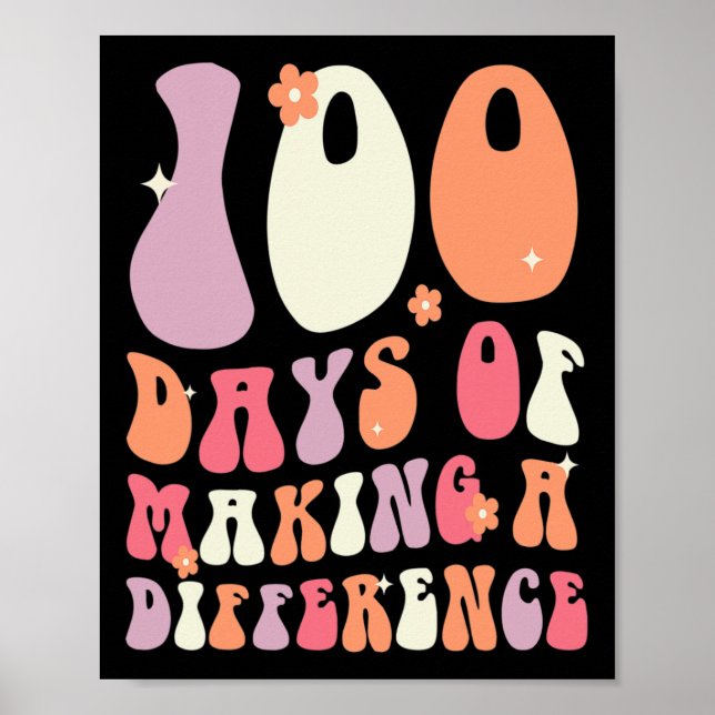 Affiche Jours de faire une différence 100e jour de l'école (Devant)