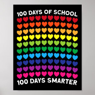 Affiche Jours De L'École 100 Jours Coeur Plus Intelligent